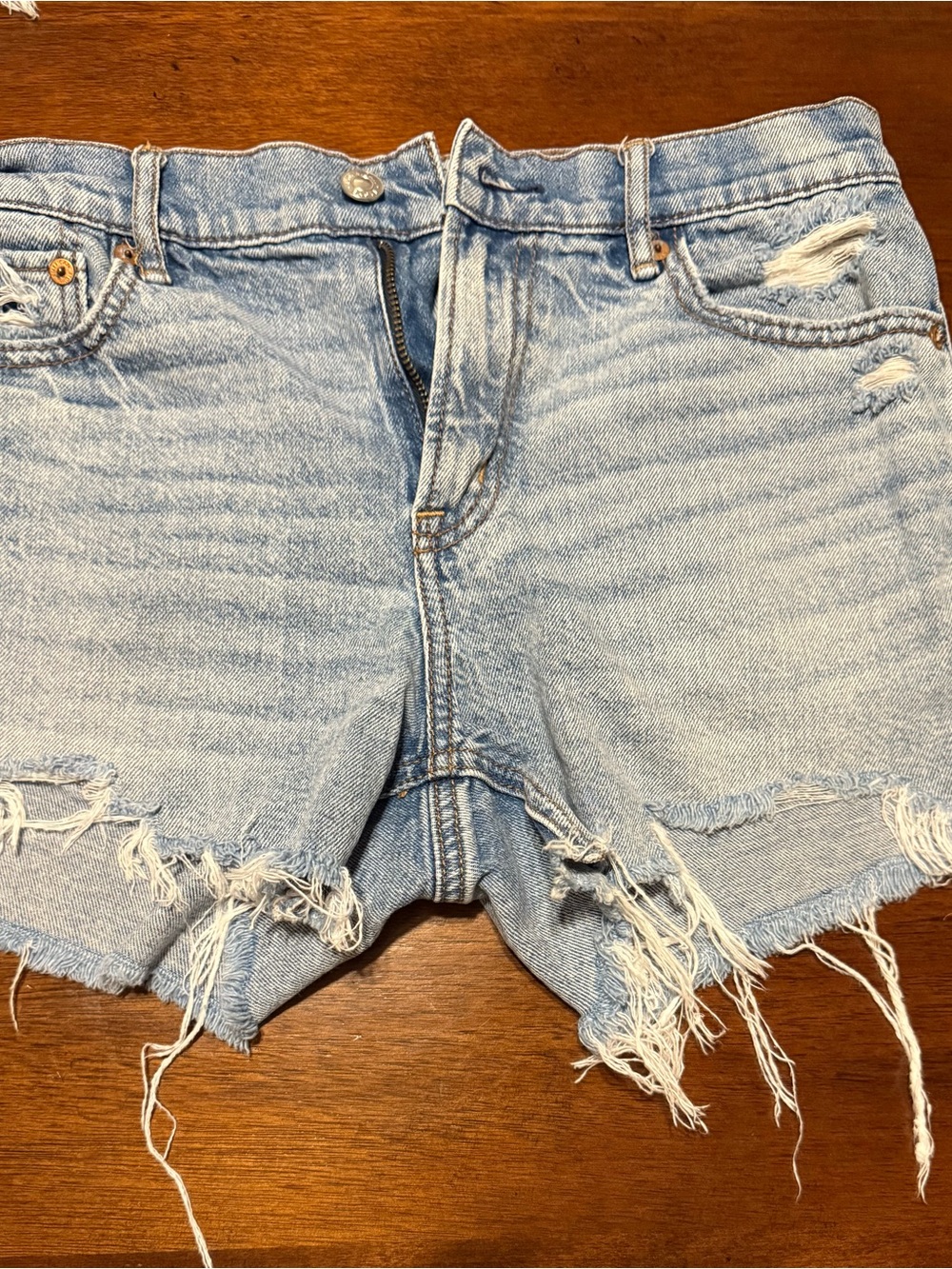 American Eagle light Blue Distressed Denim Women's Shorts